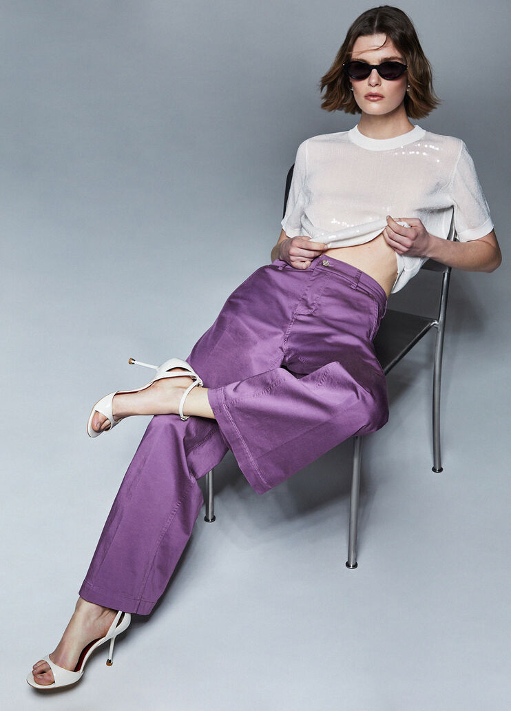 Flare-Hose mit hohem Bund Violett Liu Jo - medium