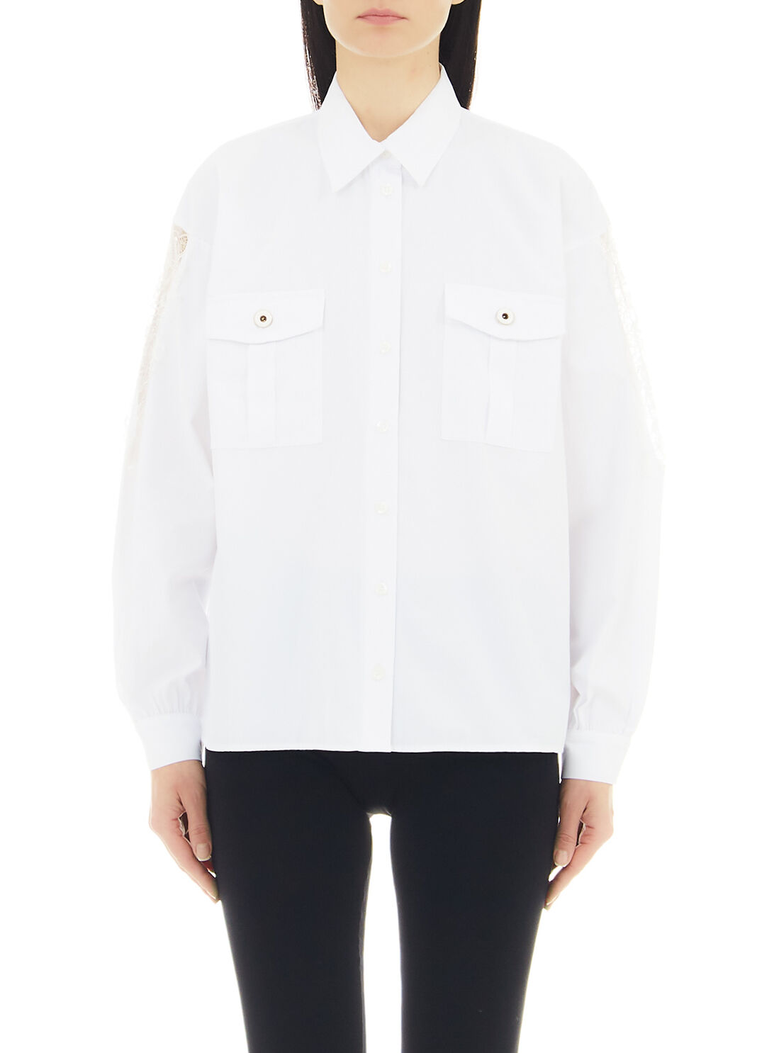 Streifenhemd mit Spitze Optisch Wei&szlig; Liu Jo - large image number 0