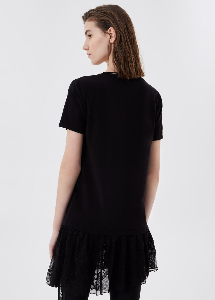 T-shirt with asymmetrical flounces Black Liu Jo - large image number 1