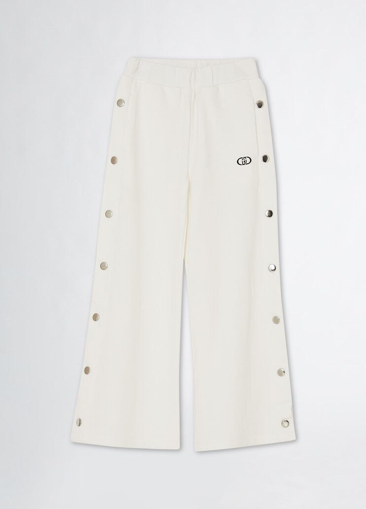 Fleece jogging bottoms with buttons white Liu Jo - medium