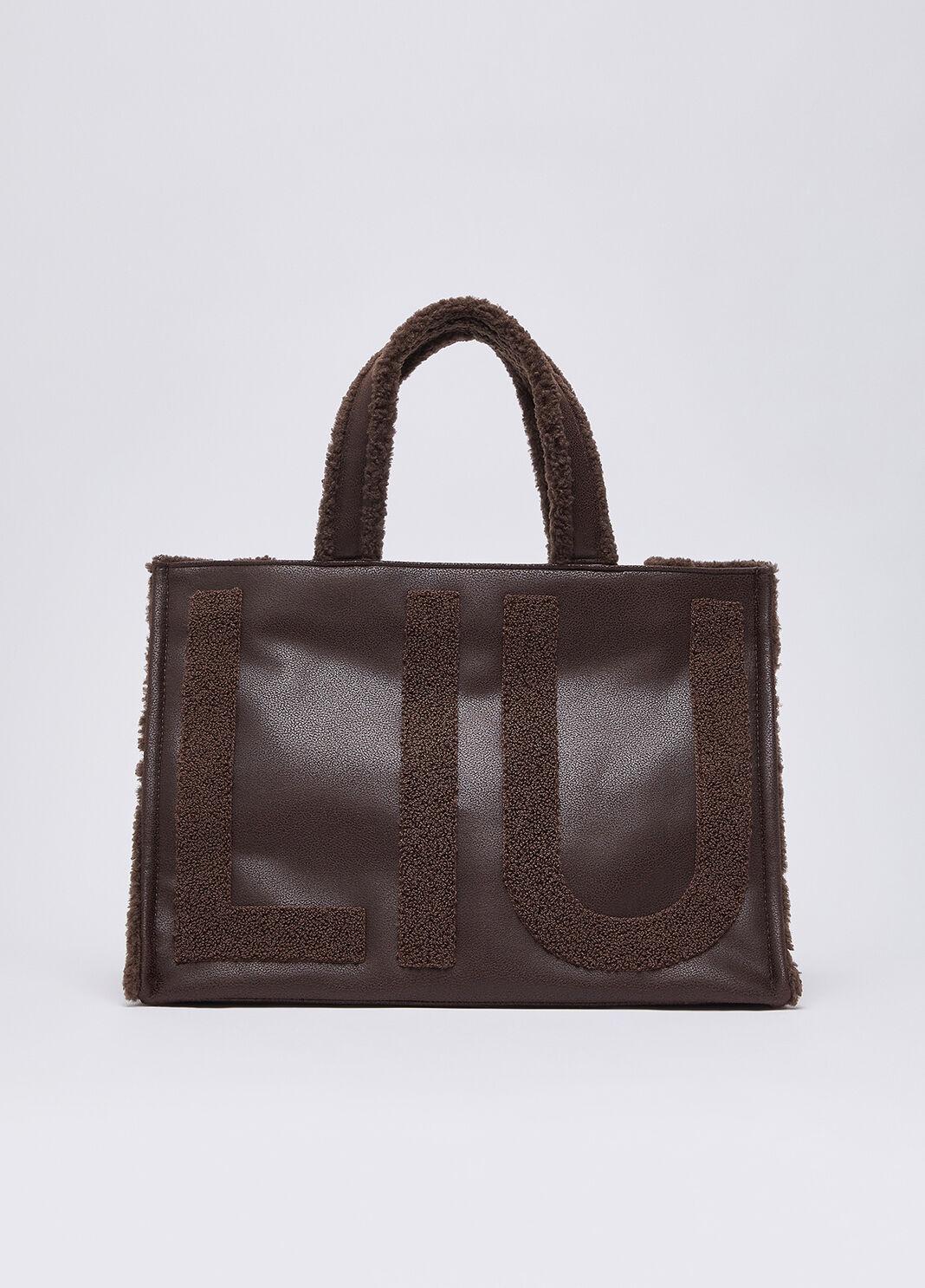 Large tote bag with logo dark brown Liu Jo - large image number 1