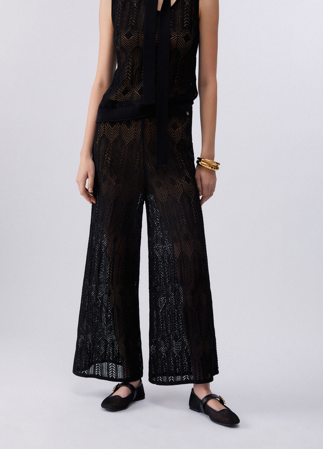 Strickhose mit Lochmuster Schwarz Liu Jo - large image number 0