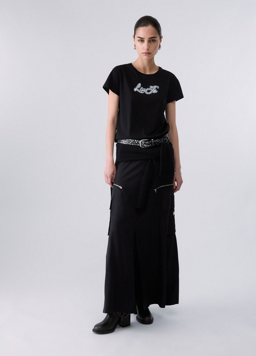 T-shirt en jersey avec logo noir et Liu Jo Liu Jo - large image number 5