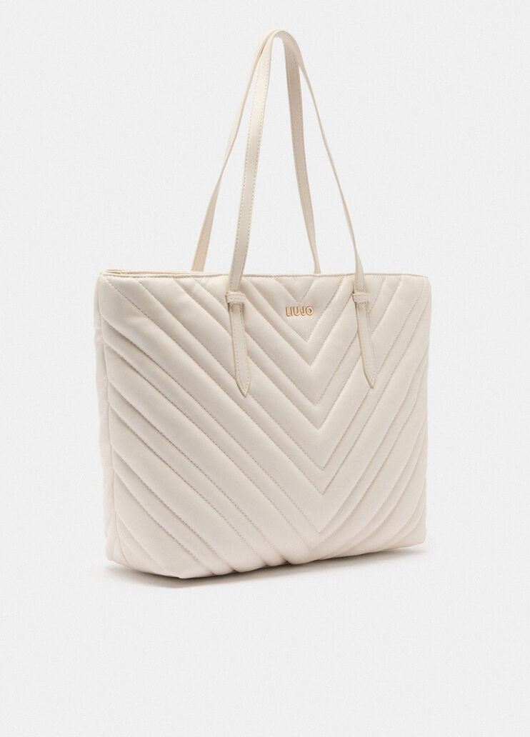 Large quilted shopping bag white Liu Jo - large image number 1