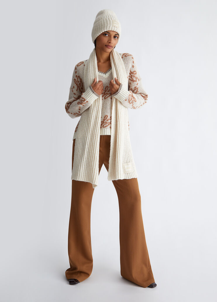 Jacquard jumper with logo white/monogram Liu Jo - look Jacquard jumper with logo white/monogram Liu Jo - look