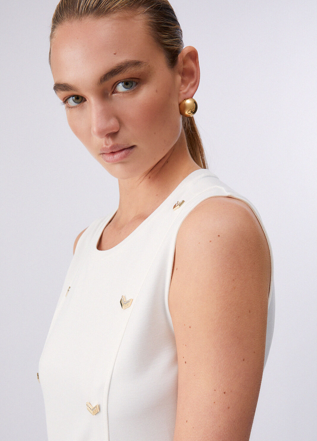 Kurzes Interlock-Jerseykleid Milchwei&szlig; Liu Jo - large image number 4