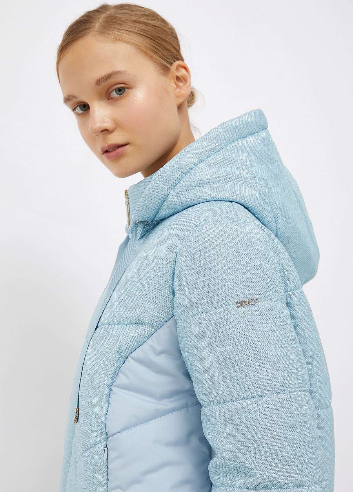 light blue padded coat