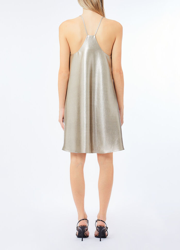 Kleid aus Cr&ecirc;pe in Metallic-Optik Gold Liu Jo - medium