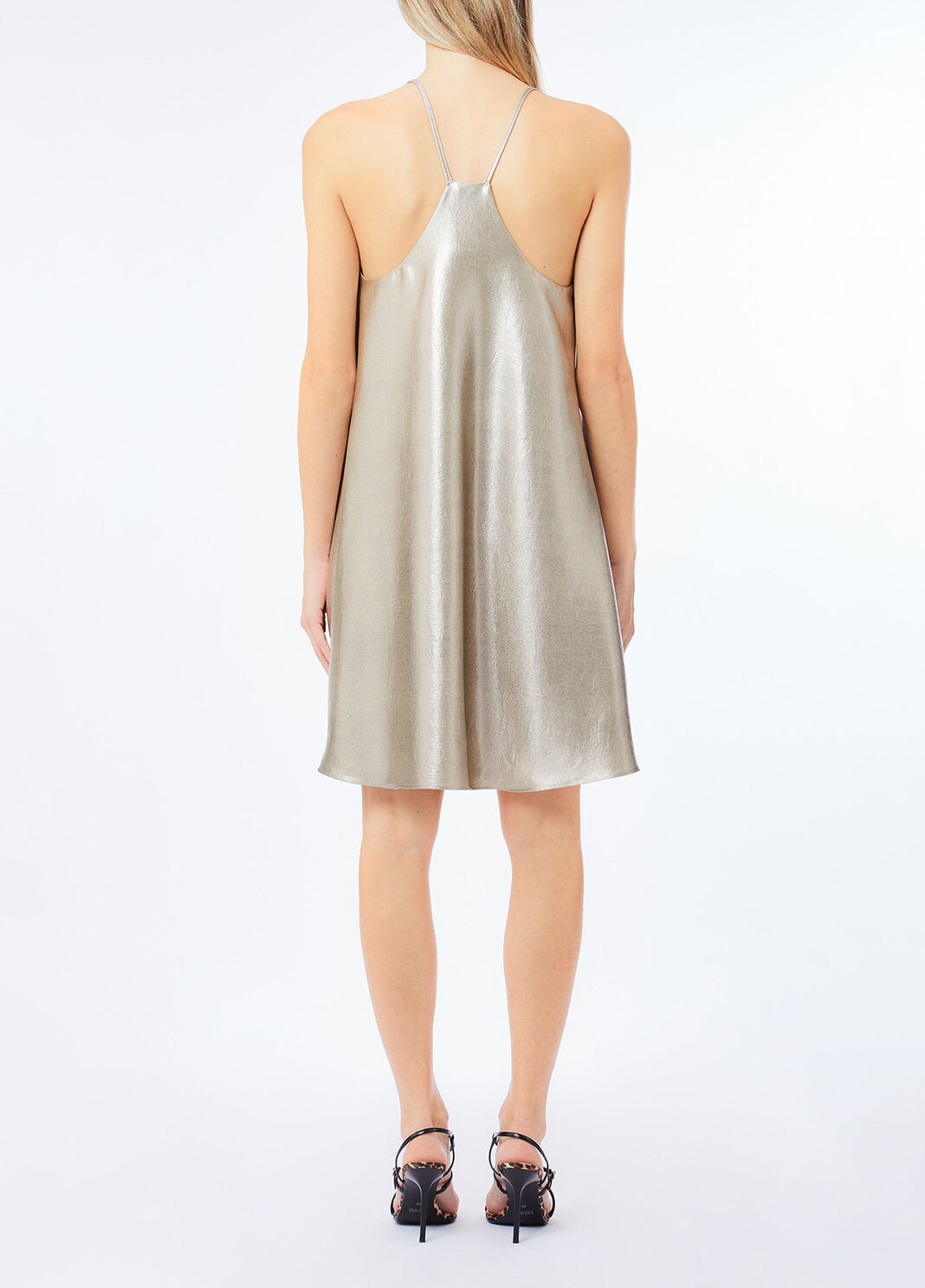 Kleid aus Cr&ecirc;pe in Metallic-Optik Gold Liu Jo - large image number 1