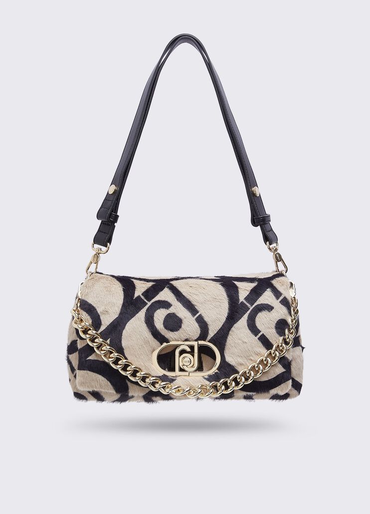 Medium LaPuffy bag with logo white/black Liu Jo - medium