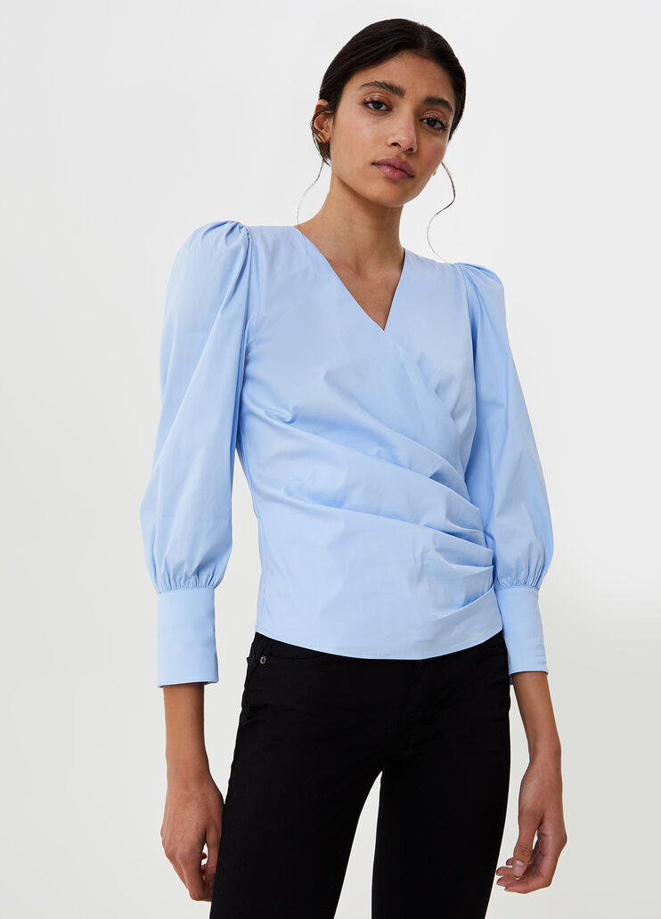 Crossover front blouse Light Blue Liu Jo - large image number 0