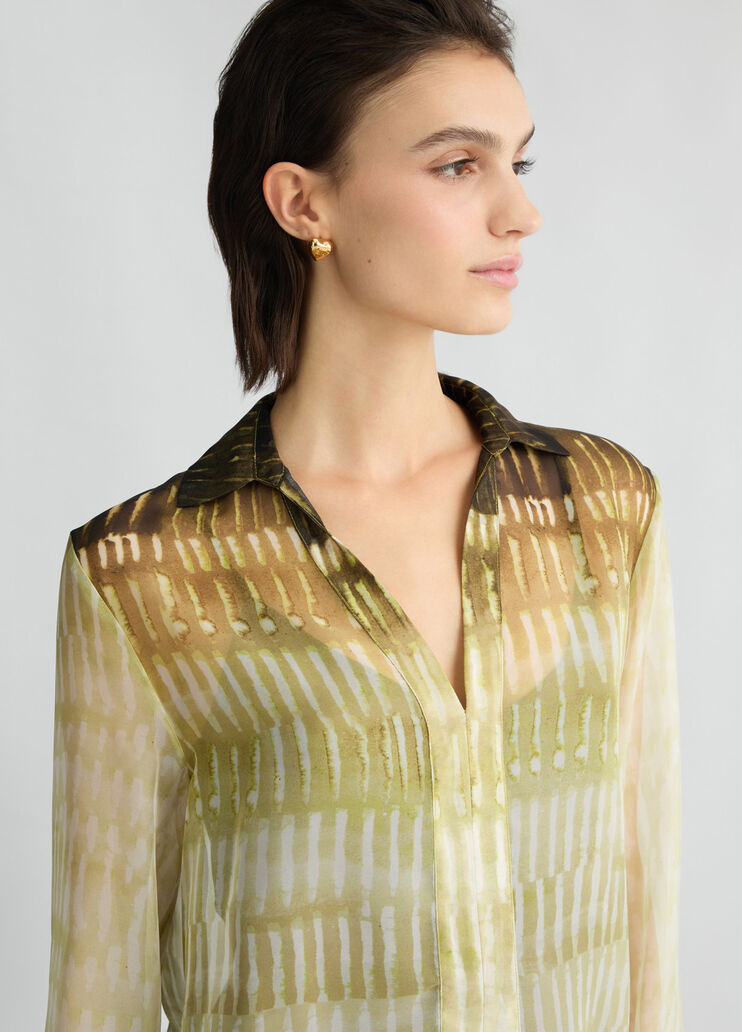 Printed chiffon blouse green Liu Jo - large image number 2 Printed chiffon blouse green Liu Jo - large image number 2