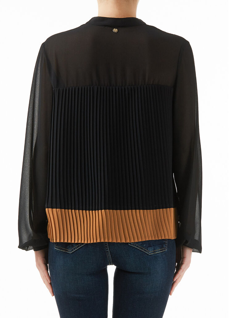 Pleated blouse Black/Caramel Liu Jo - large image number 1 Pleated blouse Black/Caramel Liu Jo - large image number 1