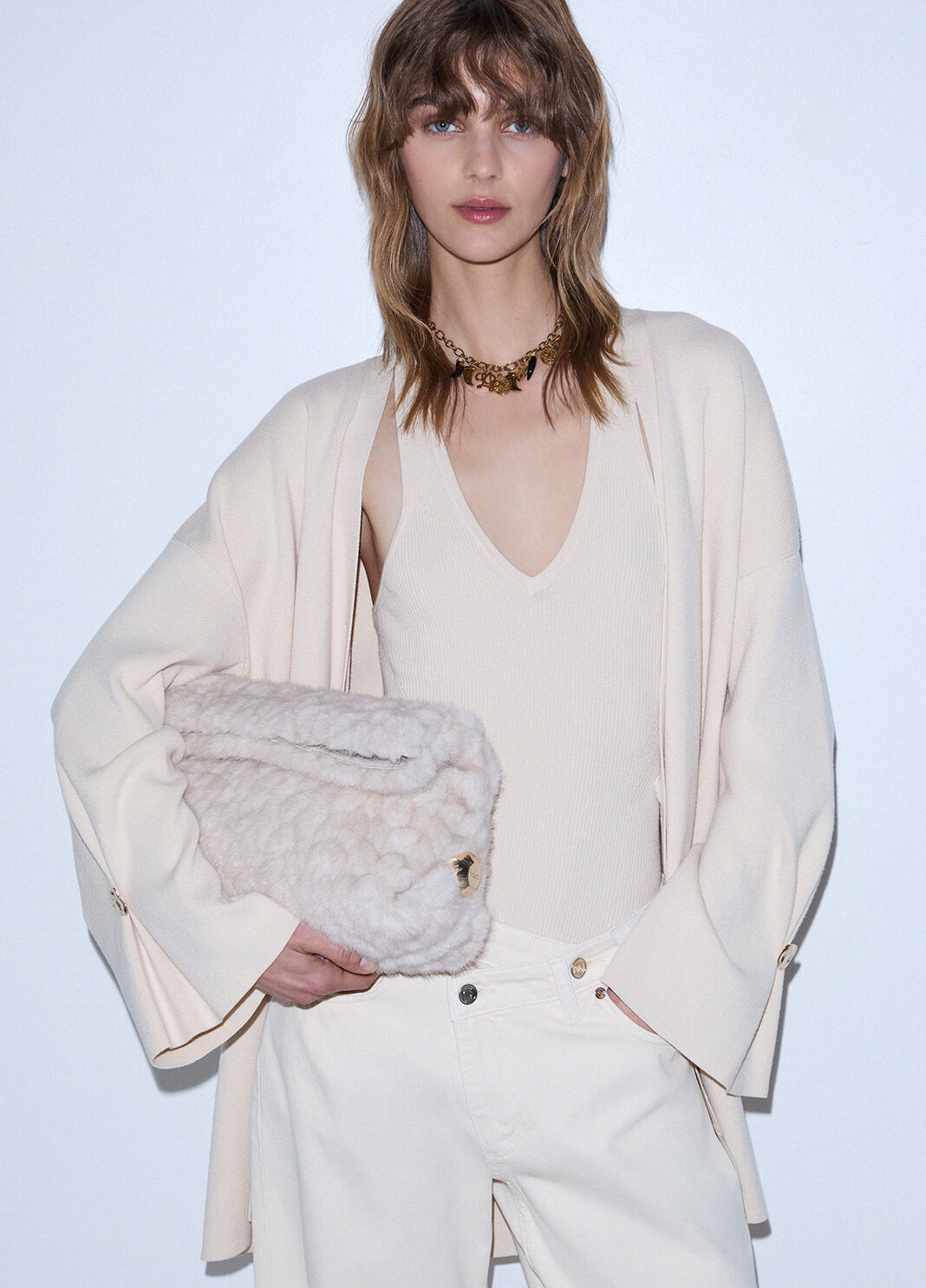 Bag Riccy in faux fur cream Liu Jo - large image number 0