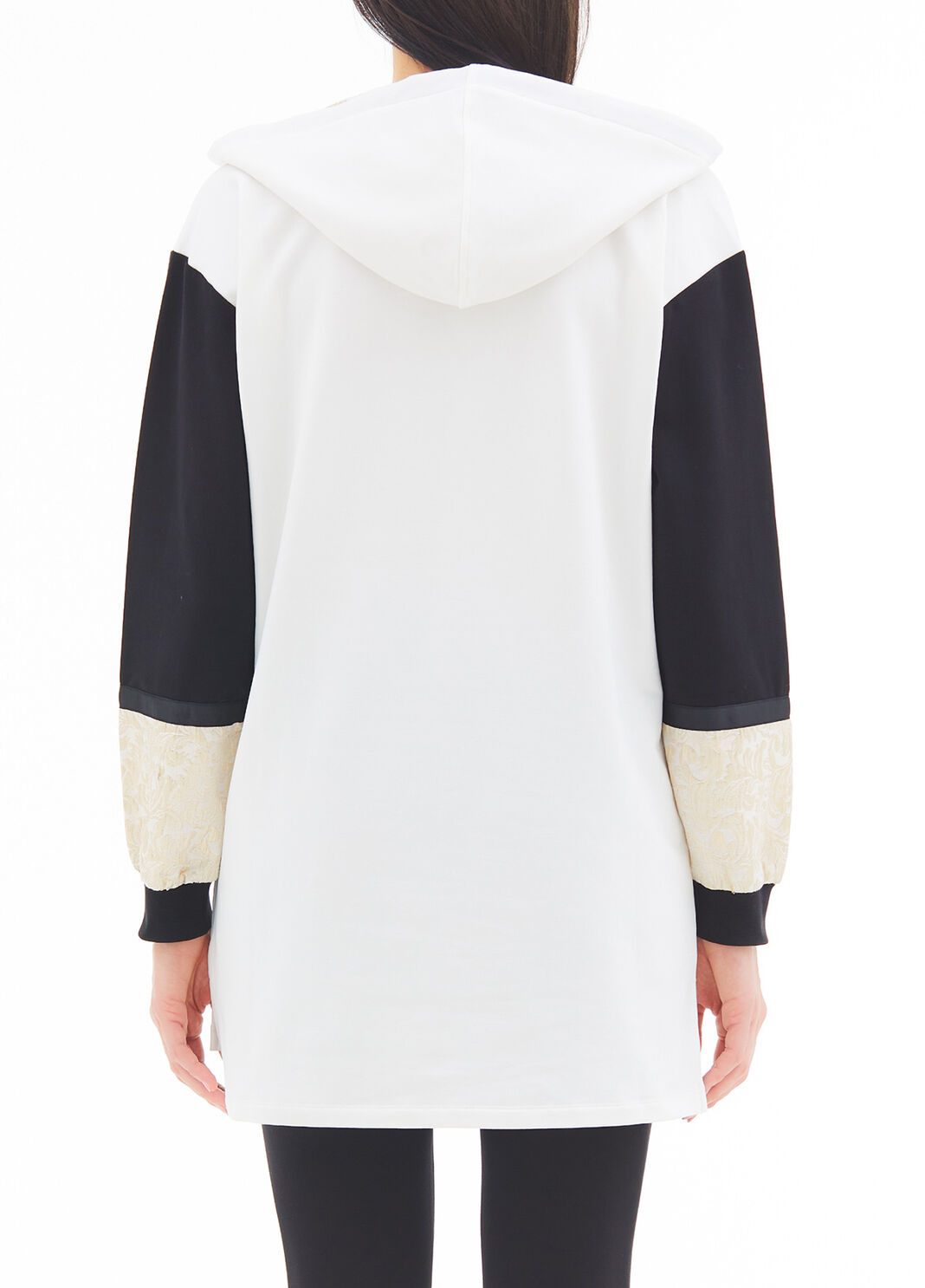 Maxi hooded sweatshirt white/black Liu Jo - large image number 1