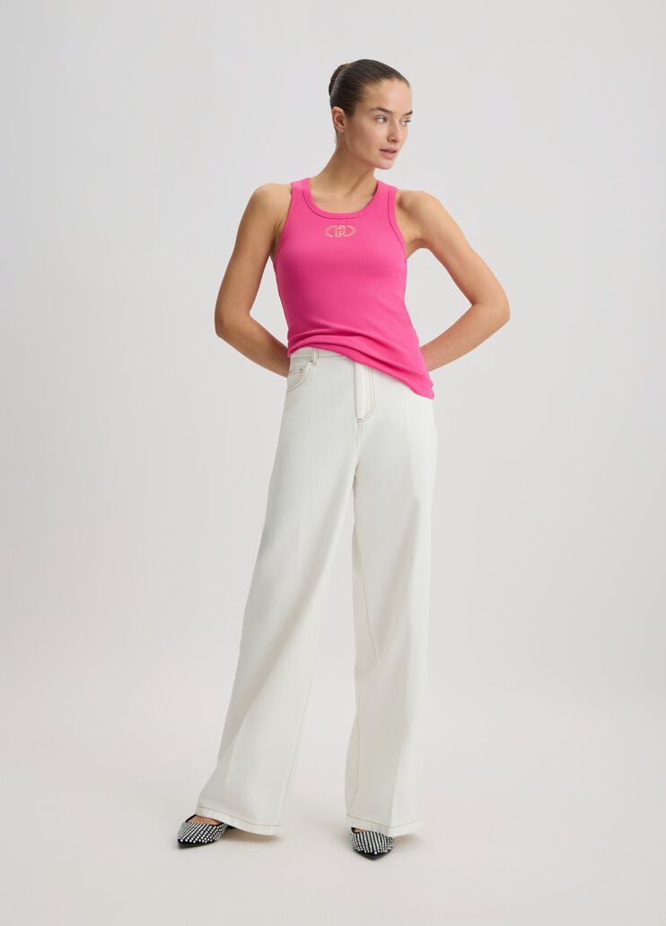 High-rise flared jeans white wool Liu Jo - medium High-rise flared jeans white wool Liu Jo - medium