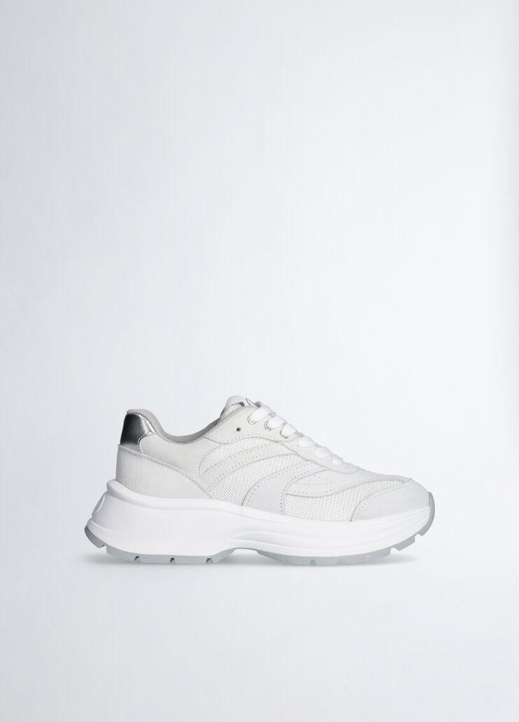 Sneakers in suede and brighty mesh off-white Liu Jo - medium Sneakers in suede and brighty mesh off-white Liu Jo - medium