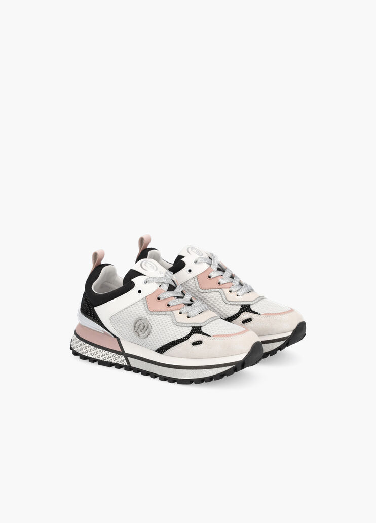 Sneakers à plateforme en daim lamé blanc Liu Jo - large image number 2 Sneakers à plateforme en daim lamé blanc Liu Jo - large image number 2