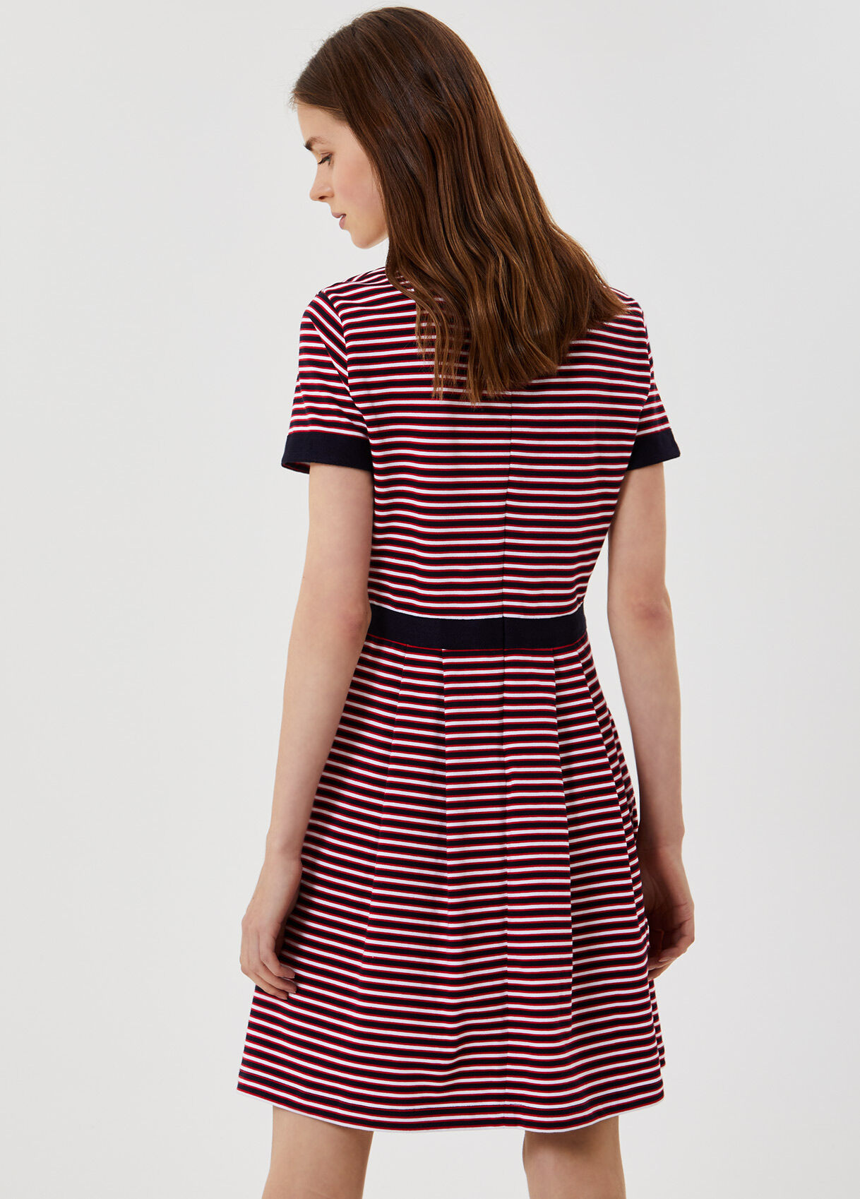 Striped fit and flare dress Clearance