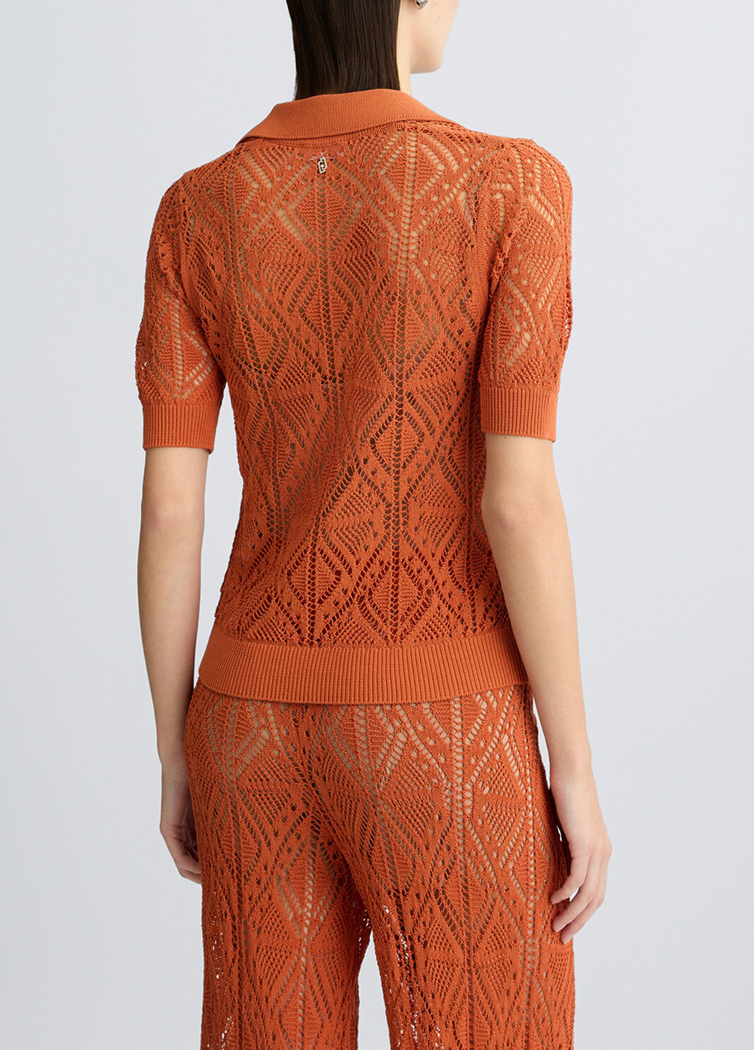 Cotton-blend crochet jumper terracotta Liu Jo - large image number 1