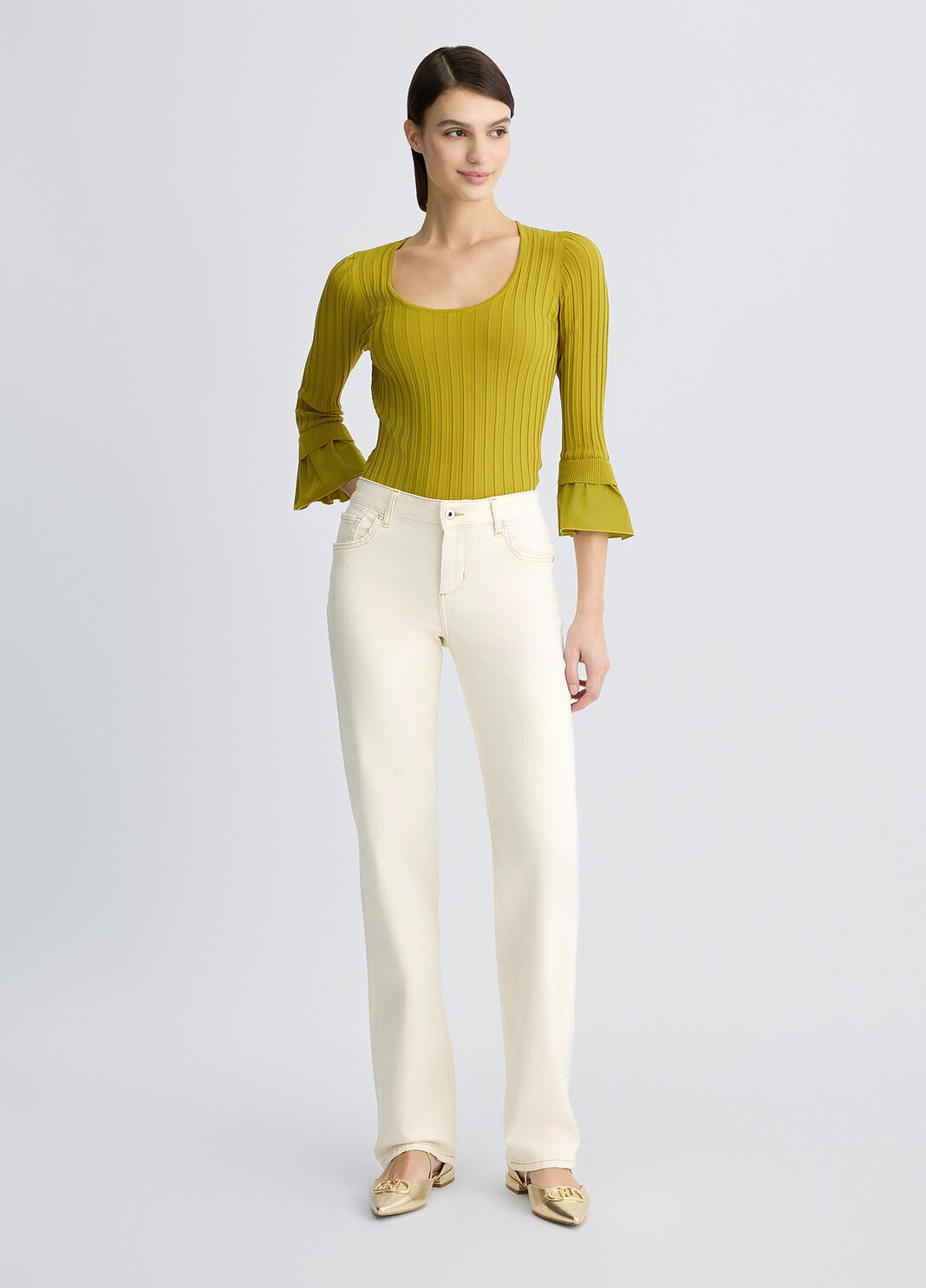 Straight-leg jeans ecru Liu Jo - large image number 3