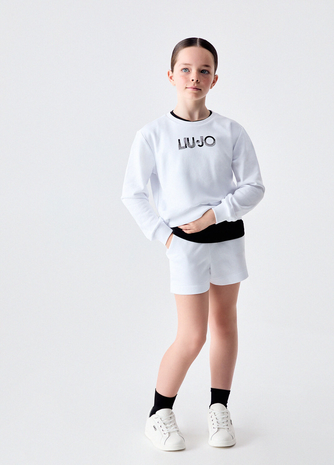 Толстовка с логотипом и стразами белый Liu Jo - large image number 1