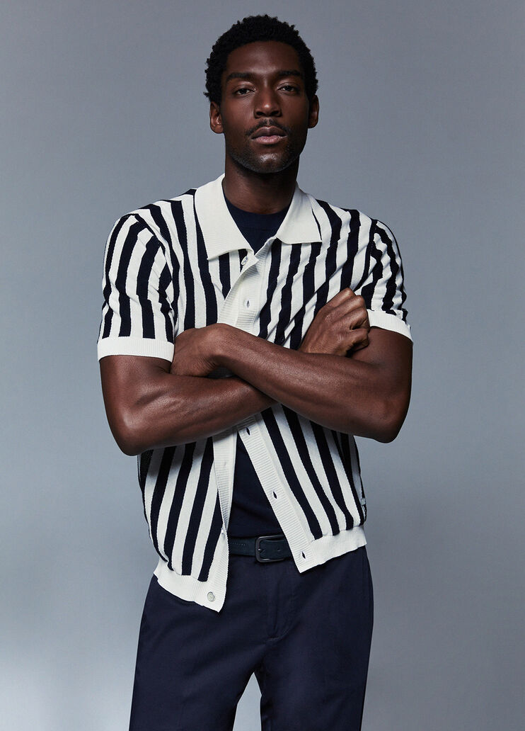 Cardigan &agrave; rayures denim fonc&eacute; Liu Jo - medium