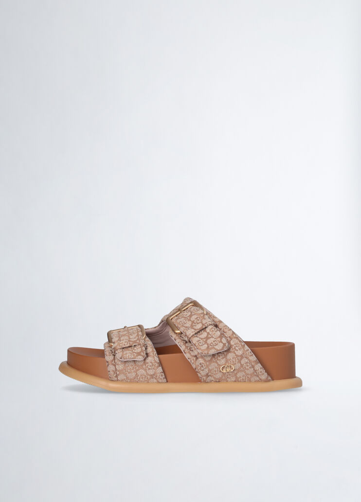 Sandals with bold straps beige denim Liu Jo - large image number 4  Sandals with bold straps beige denim Liu Jo - large image number 4