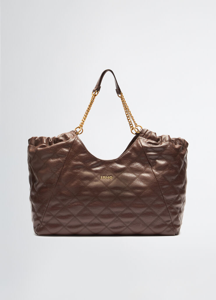 Large quilted tote bag dark brown Liu Jo - medium Large quilted tote bag dark brown Liu Jo - medium