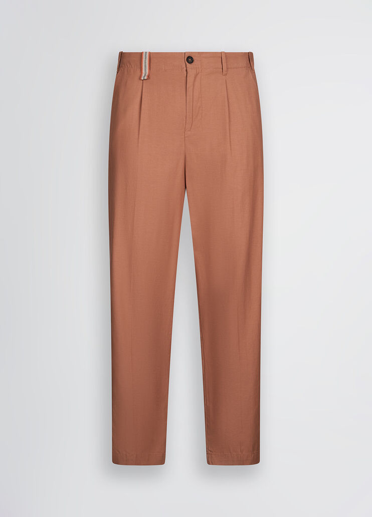 Linen-blend jacquard trousers peach Liu Jo - large image number 6 Linen-blend jacquard trousers peach Liu Jo - large image number 6