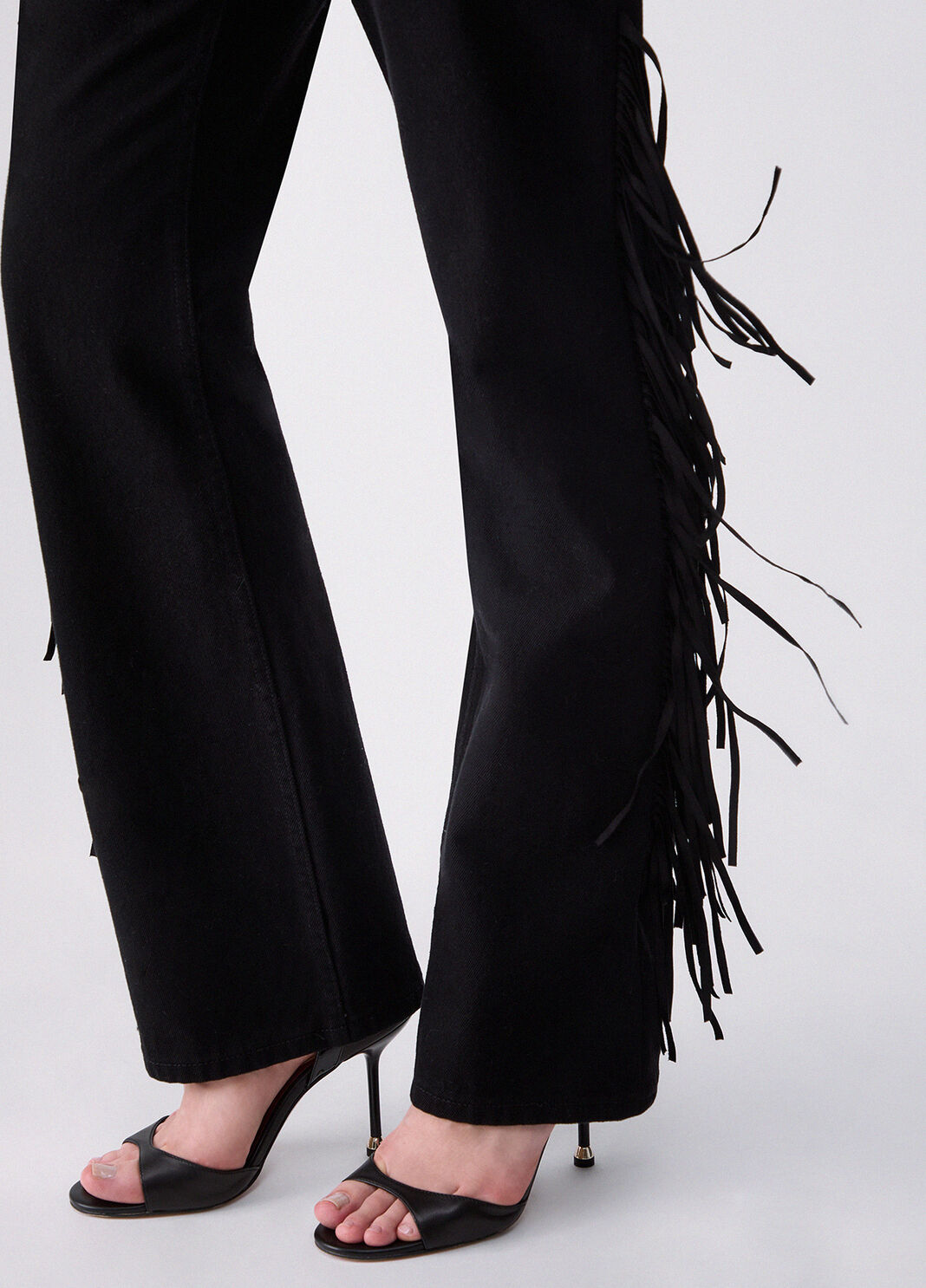 Jean droit avec franges denim noir Liu Jo - large image number 4