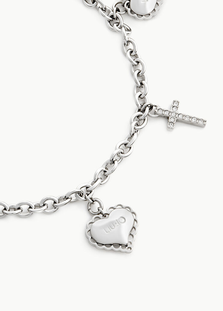 Bracelet with heart and cross Steel Liu Jo - large image number 1 Bracelet with heart and cross Steel Liu Jo - large image number 1