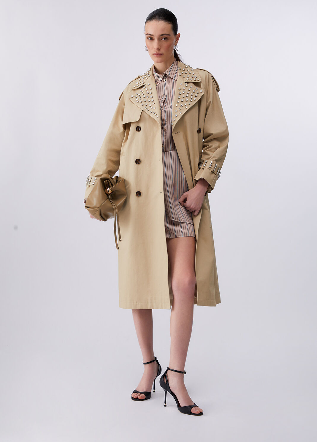 Trenchcoat mit Schmuckstickereien Cappuccino Liu Jo - large image number 5