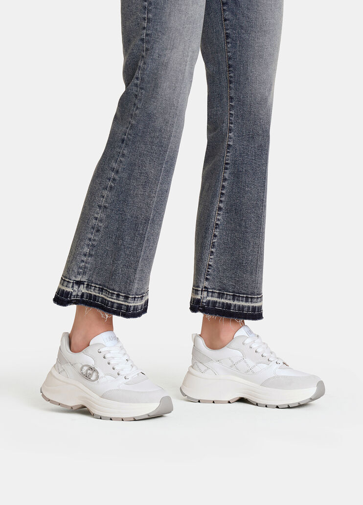 Suede and leather sneakers white Liu Jo - medium