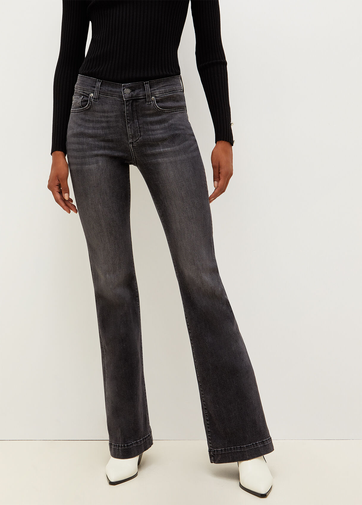 Donna Abbigliamento da Jeans da Jeans a zampa e a campana Flared jeans with gemstonesLiu Jo in Denim di colore Nero 