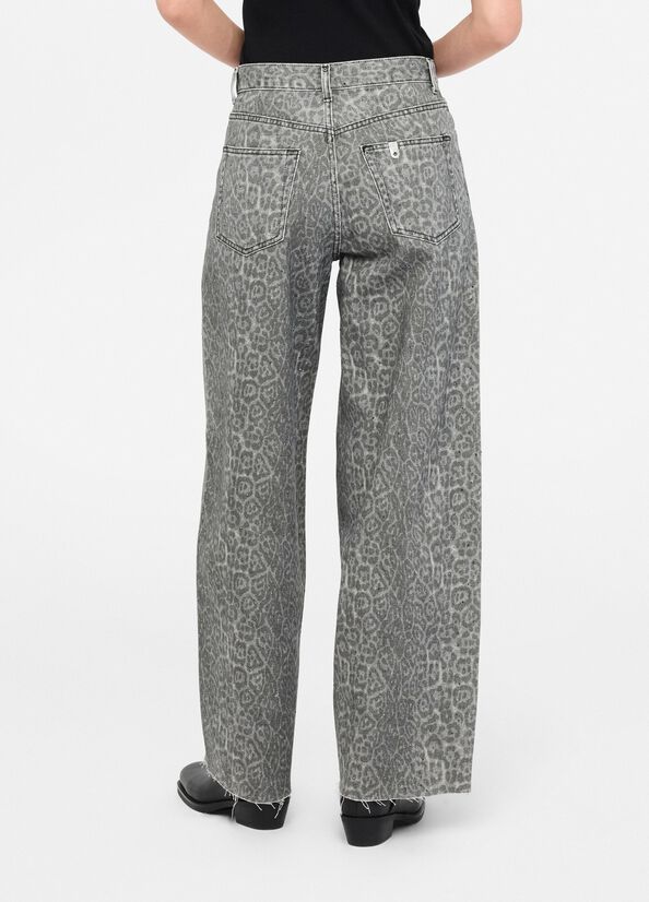 Pantalon évasé avec imprimé gris animalier Liu Jo - large image number 1