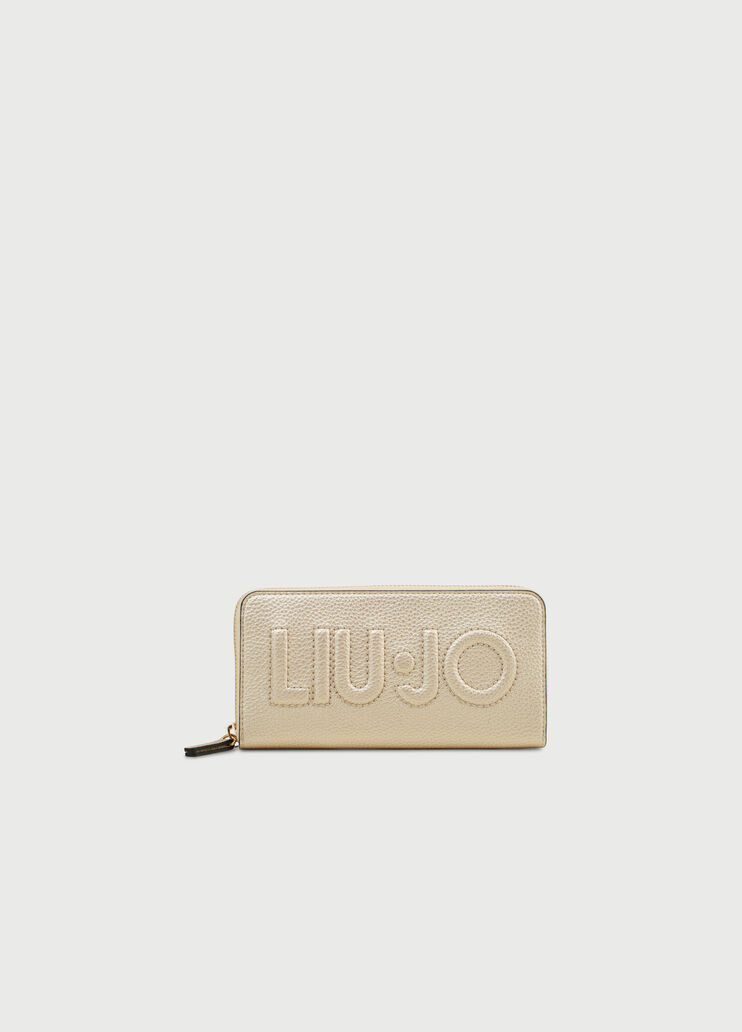 Cartera grande con logotipo Dorado claro Liu Jo - large image number 0