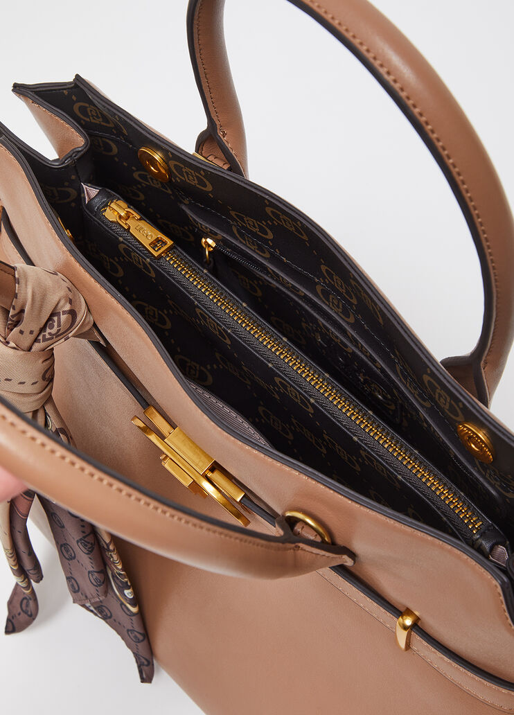 Sacoche grand format avec foulard marron Liu Jo - large image number 3