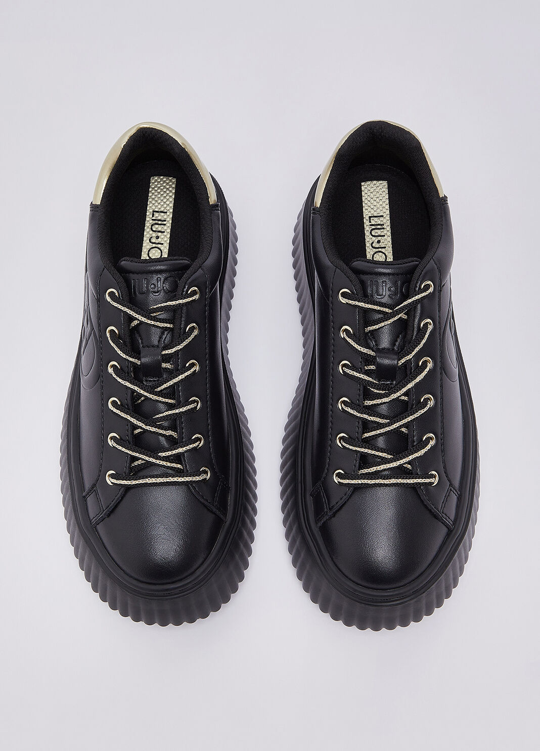 Plateau-Sneaker aus Leder Schwarz Liu Jo - large image number 3
