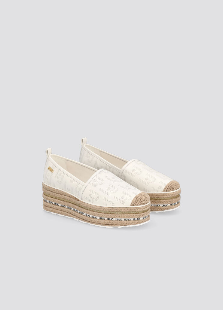 Platform espadrilles with logo white Liu Jo - large image number 1 Platform espadrilles with logo white Liu Jo - large image number 1