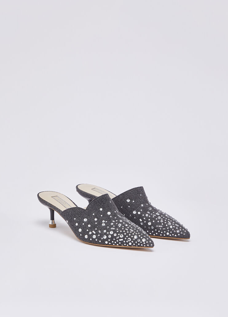 Sabot aus Denim mit Schmucksteinen Grau Liu Jo - large image number 1