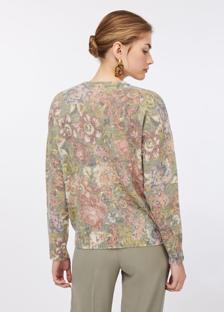 Pull en laine et alpaga imprimé sanderson Liu Jo - large image number 1