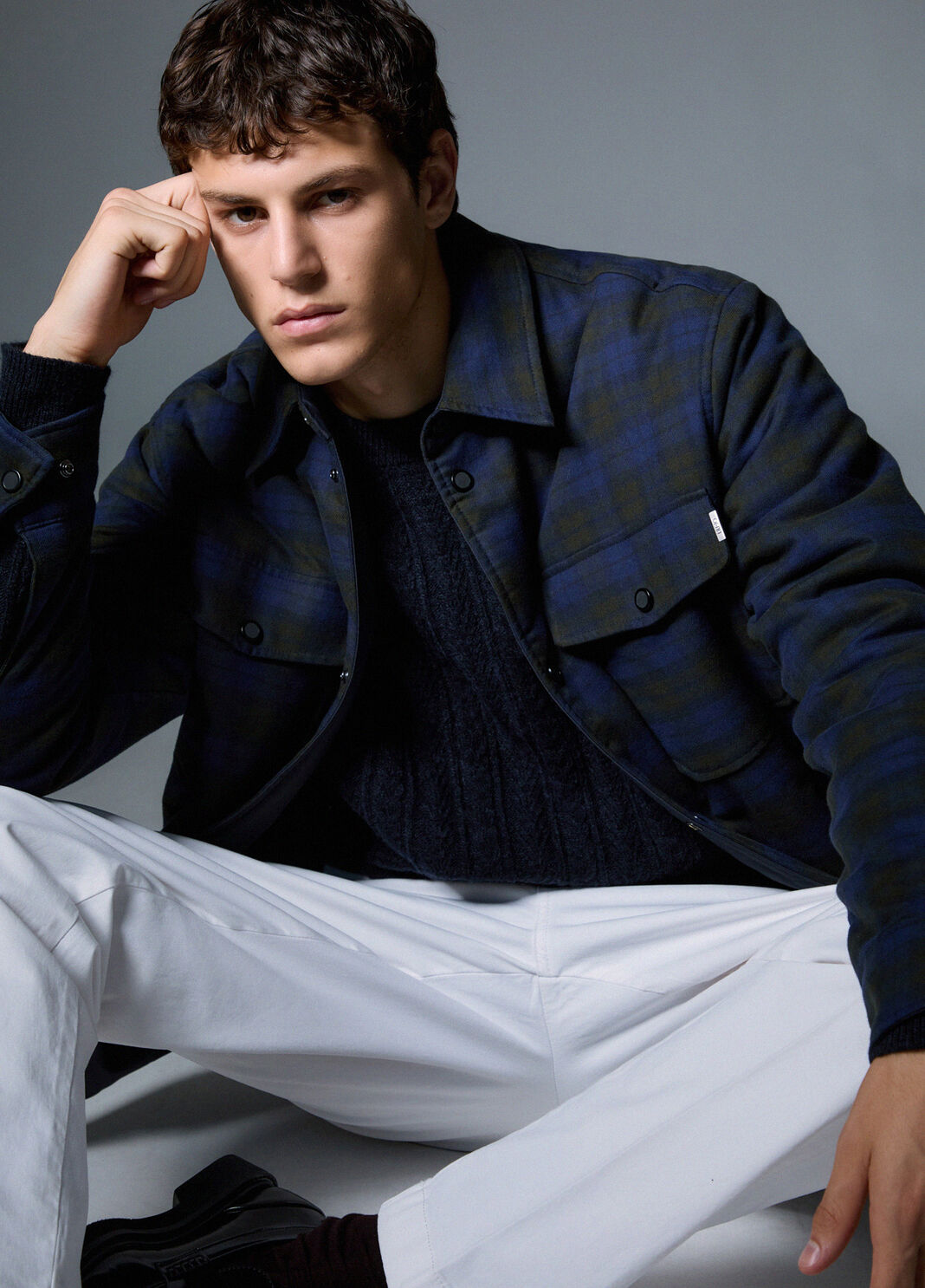 Tartan Overshirt brown/blue Liu Jo - large image number 3