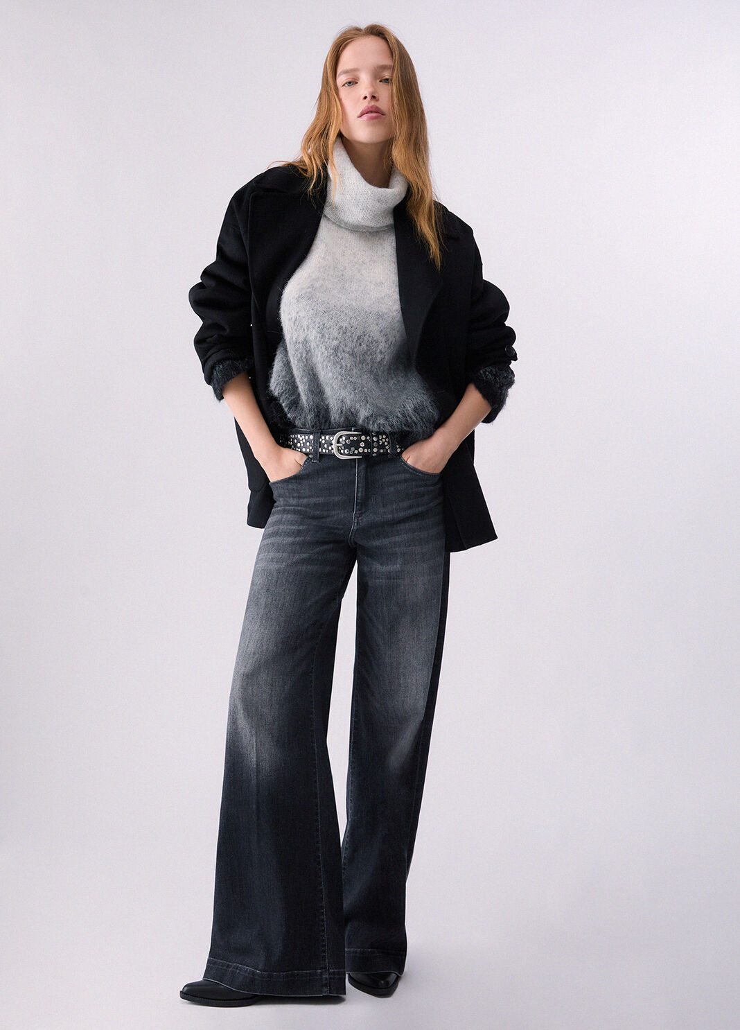 Brushed Wool Jacquard Turtleneck grey Liu Jo - large image number 5