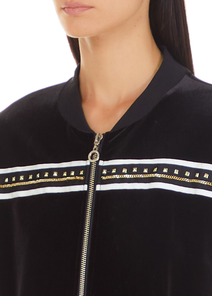 Sweat en chenille avec applications noir Liu Jo - large image number 2