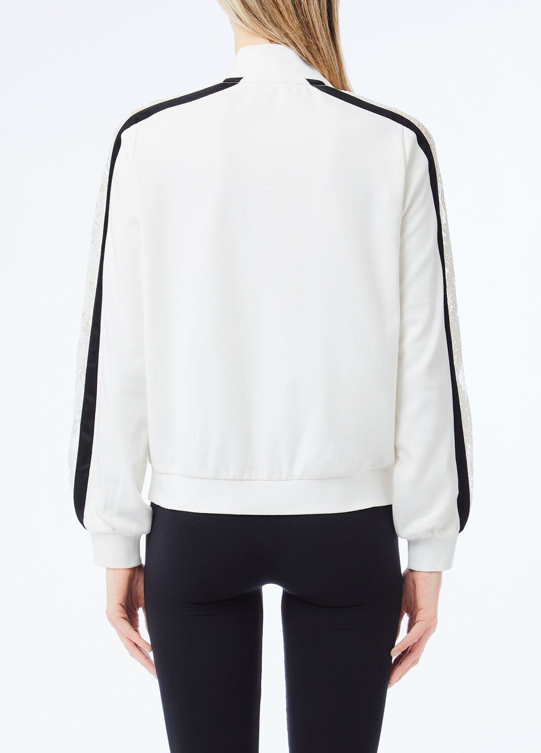 Cotton sweatshirt with lace white Liu Jo - large image number 1