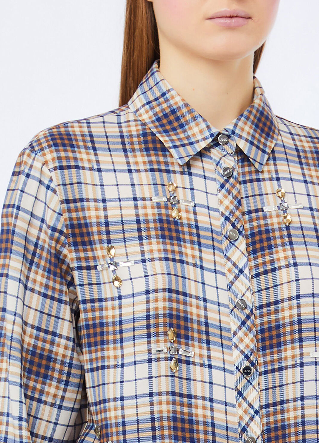 Chequered shirt with rhinestones check Liu Jo - large image number 2