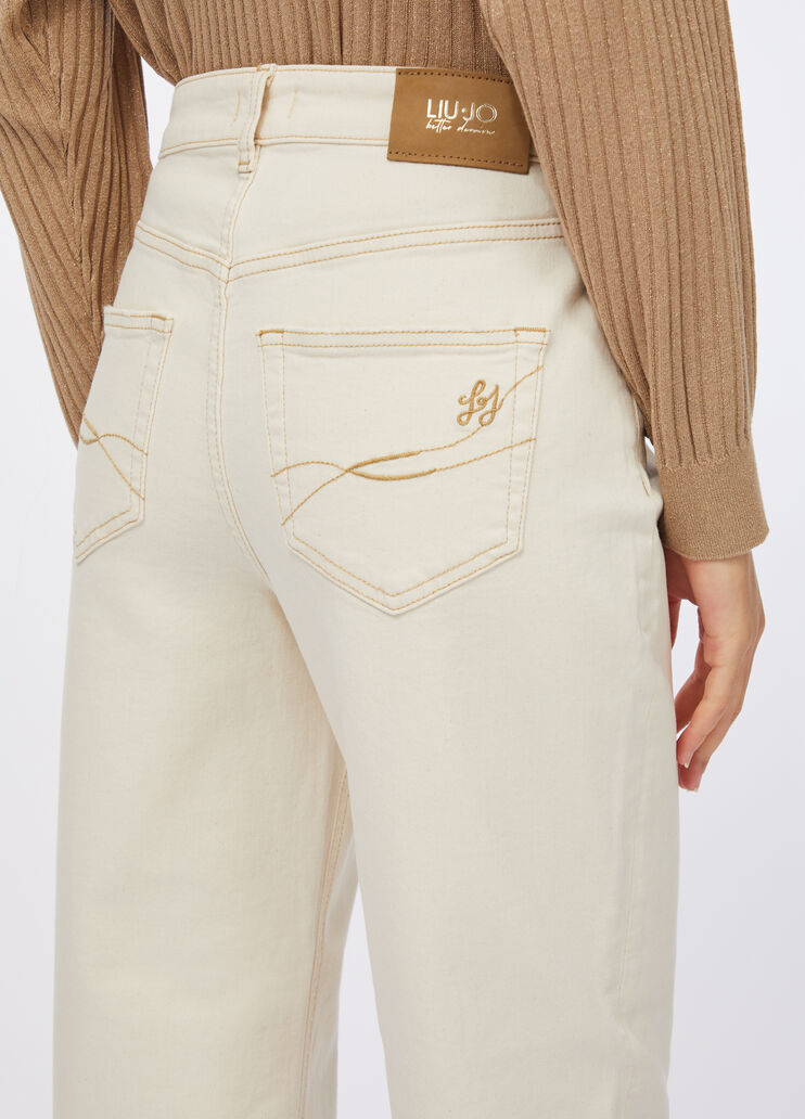 Carrot-fit trousers ecru Liu Jo - large image number 2