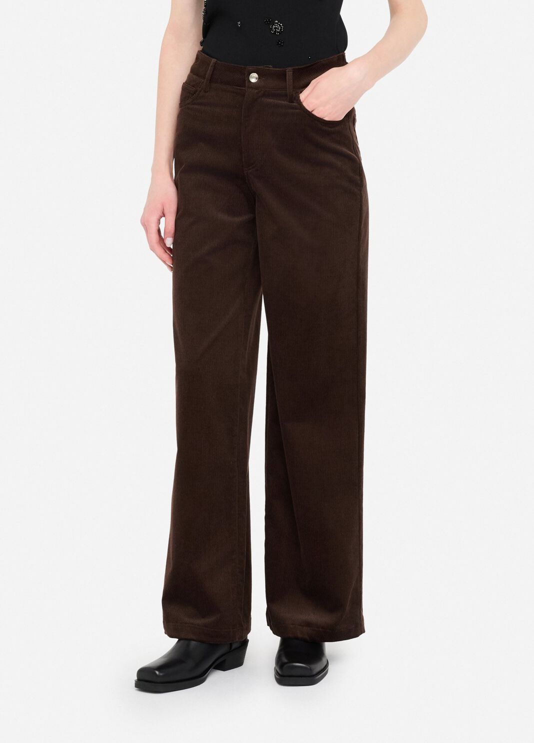 Trousers in velvet chocolate Liu Jo - large image number 0