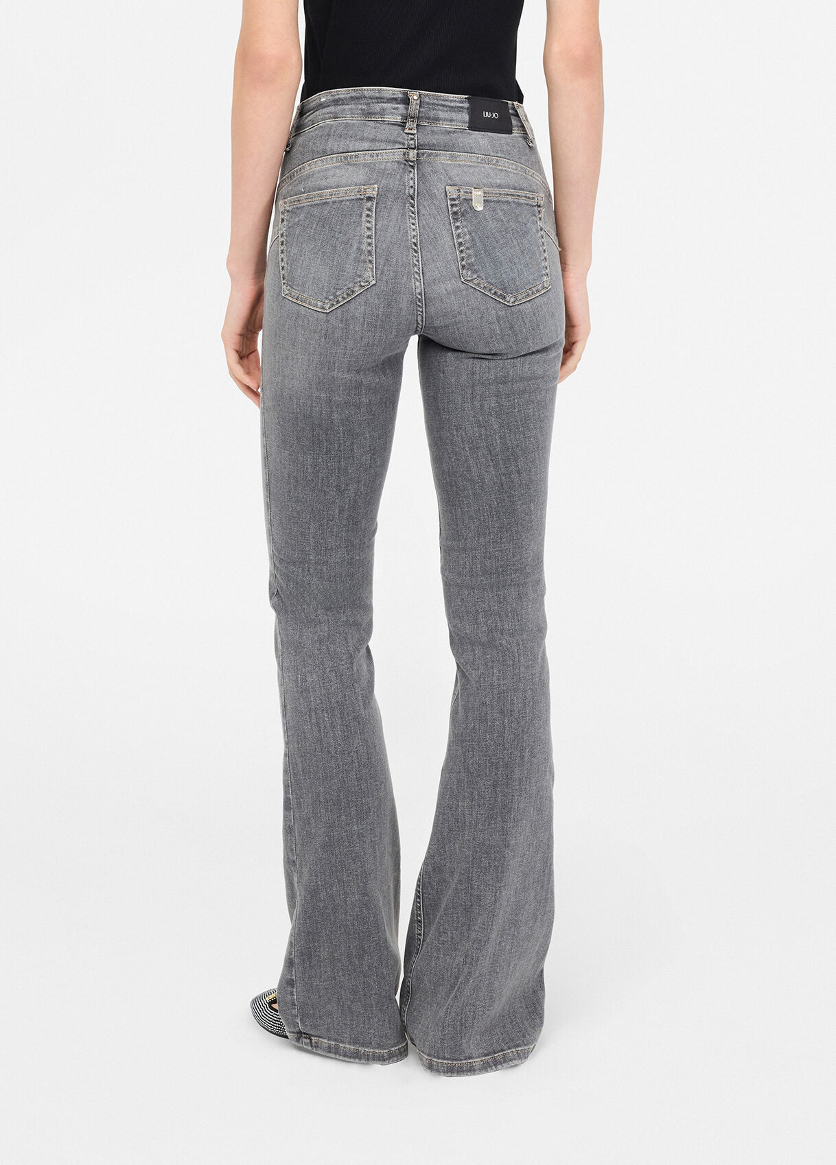 High-rise flared jeans colour grey denim | Liu Jo
